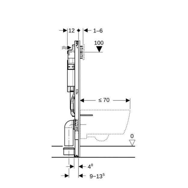 Potinkinis rėmas pakabinamam unitazui Geberit Duofix Sigma su bakeliu, 112x12cm, 6/3 l, reguliuojama 3