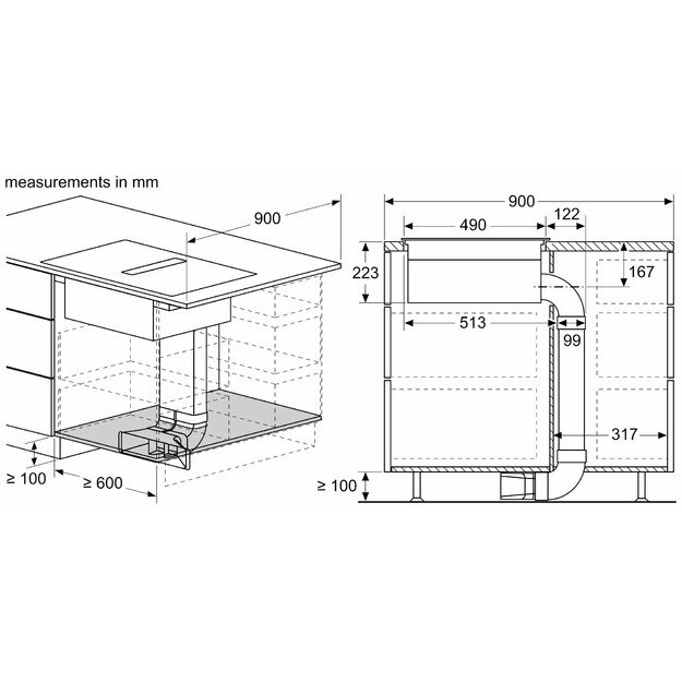 Įmontuojama indukcinė kaitlentė su integruotu gartraukiu Siemens ED611BS16E 5