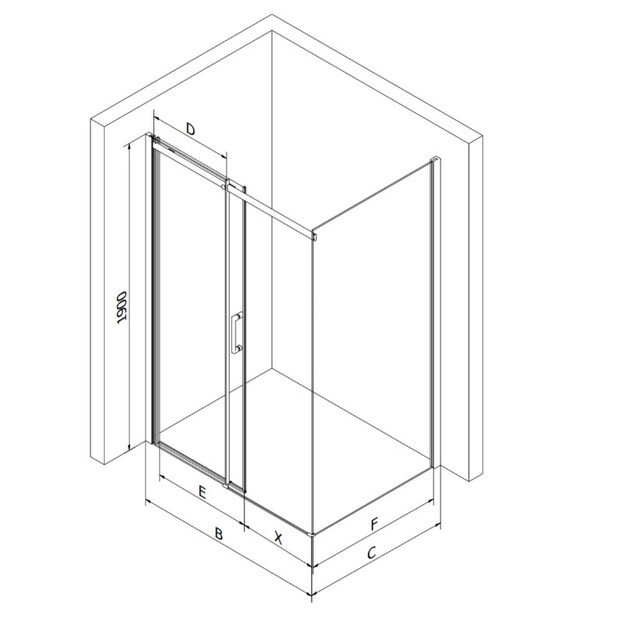 Du&scaron;o kabina Mexen Omega 100x90 cm, 825-100-090-01-00, chromo 2