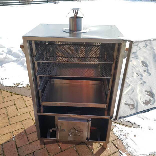 Rūkykla ABAS 100L INOX (i&scaron; nerūdijančio plieno) + DOVANOS 1