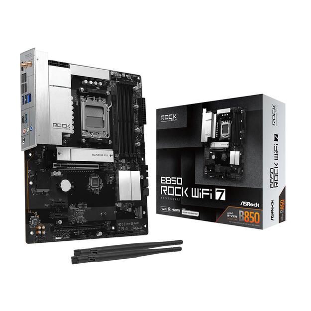 Mainboard|ASROCK|AMD B850|Socket AM5|ATX|RAM DDR5-SDRAM|4xSlots|Wi-Fi Yes|Bluetooth Yes|B850ROCKWIFI7