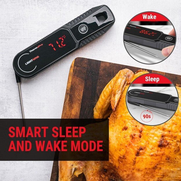 Momentinis mėsos termometras ypač greitas 1 sekundės nuskaitymo atsparus vandeniui ThermoPro TP622W 6