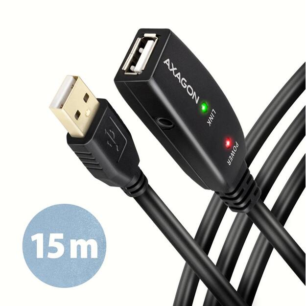 CABLE USB2.0 A-M/A-F ACTIVE/15M ADR-215 AXAGON