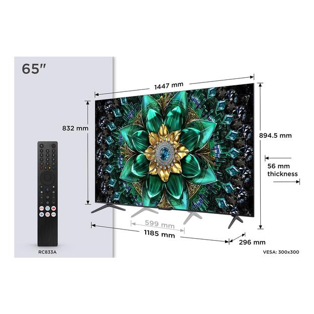 TV Set|TCL|65  |4K Ultra HD|3840 x 2160 pixels|Flat|16:9|QD-Mini LED|65Q6C