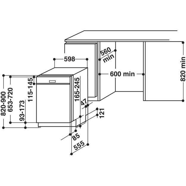 Įmontuojama indaplovė Whirlpool WBO 3T341 P X 3