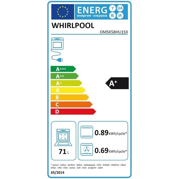 Įmontuojama orkaitė Whirlpool OMSK58HU1SX 4