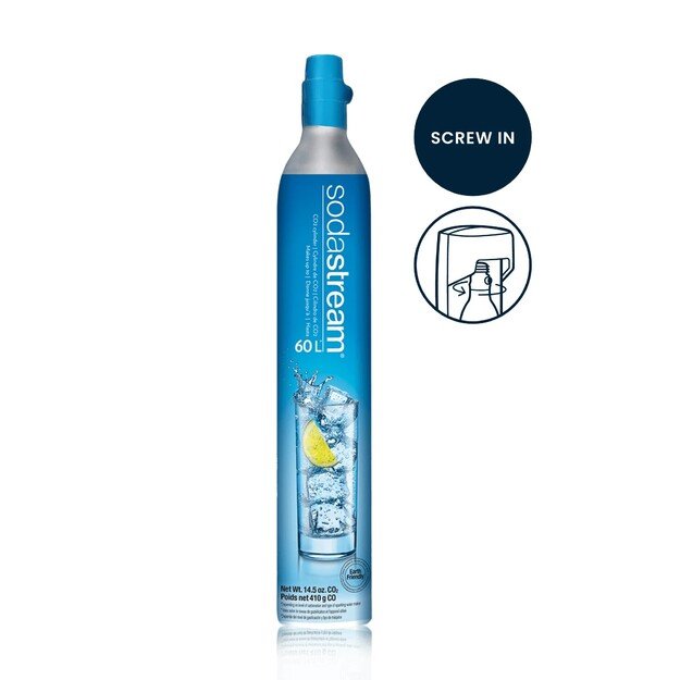 CO2 angliarūg&scaron;tės cilindras SodaStream 60L,  &scaron;v.mėlynas
