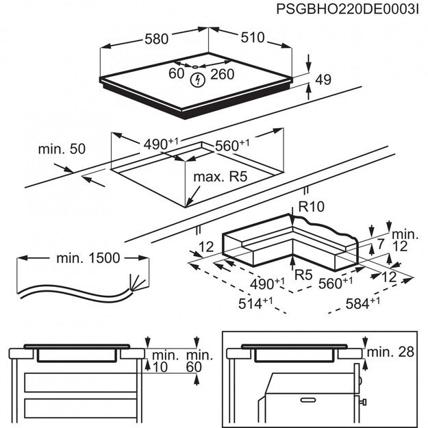 Įmontuojama indukcinė kaitlentė Electrolux EIS62453IZ 2