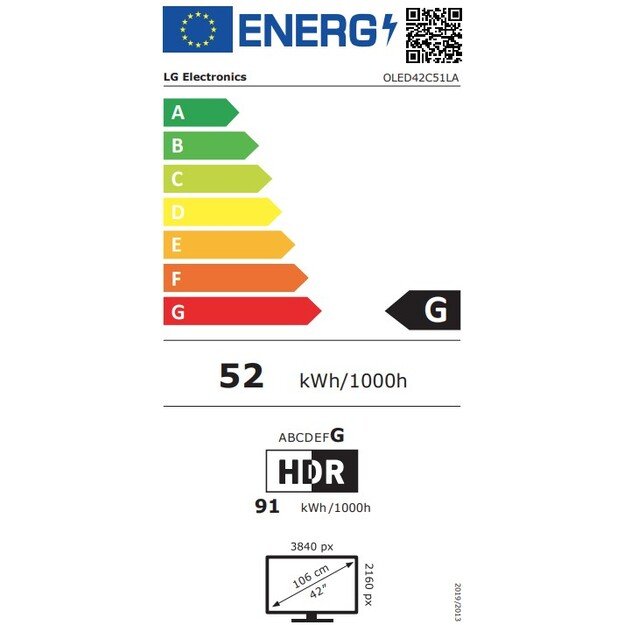 OLED televizorius LG evo AI C5 4K Smart, 42C51LA, OLED42C51LA 4