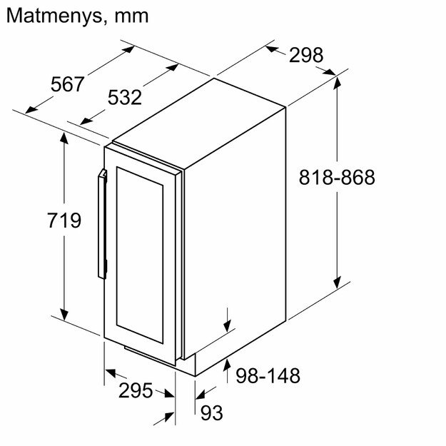 Įmontuojamas vyno &scaron;aldytuvas Neff KU9202HF0 5