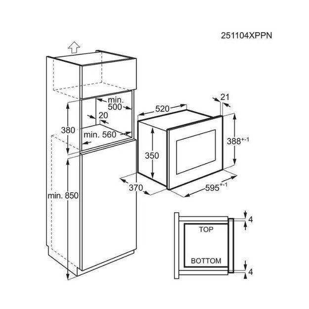 Įmontuojama mikrobangų krosnelė Electrolux 500 serija, Grill, LMS4253TBK, 25 l 1