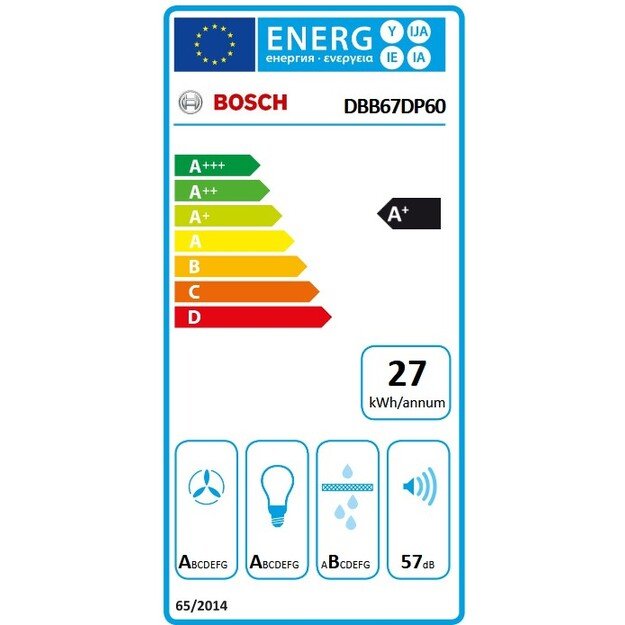 Įmontuojamas gartraukis Bosch 6 serijos, DBB67DP60, 60 cm 1