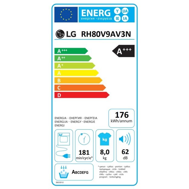 Džiovyklė LG RH80V9AV3N