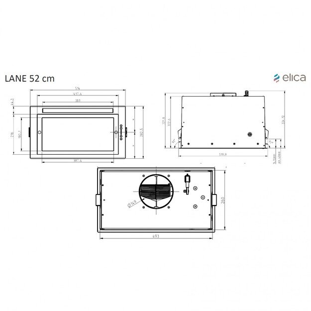 Įmontuojamas gartraukis Elica LANE IX/A/52