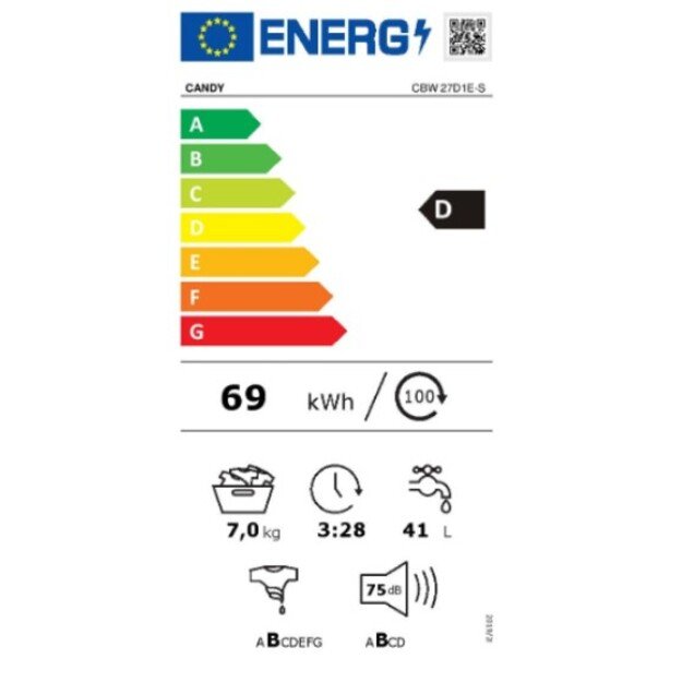Skalbyklė Candy CBW27D1E-S