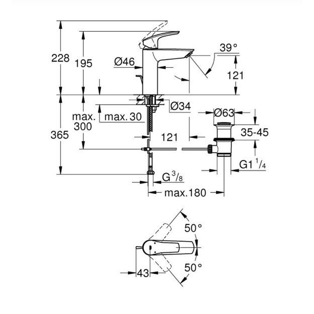 Praustuvo maišytuvas Grohe EUROSMART 23322003, chromo