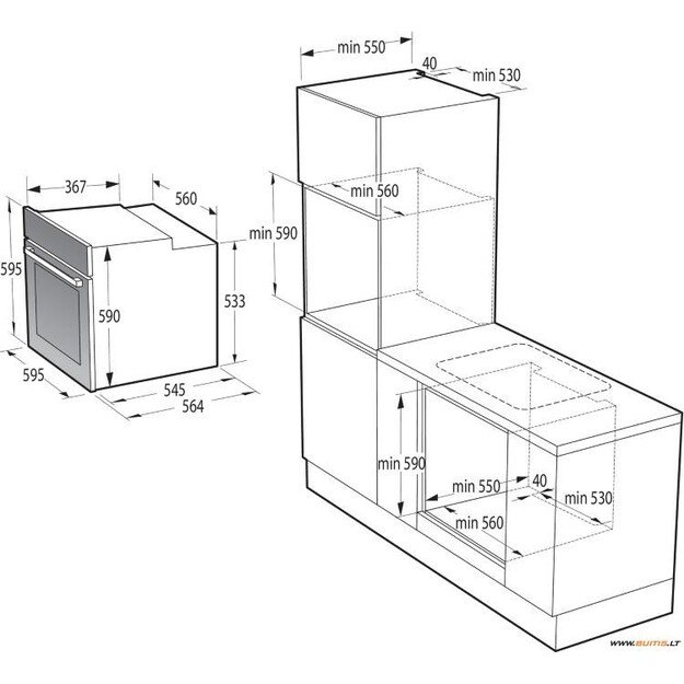 Įmontuojama orkaitė Gorenje BOS67372CLI