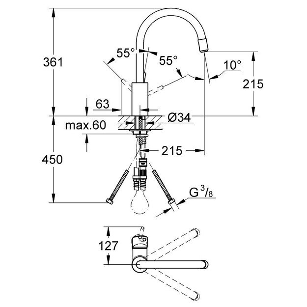 Virtuvės maišytuvas Grohe Concetto OHM 32663003