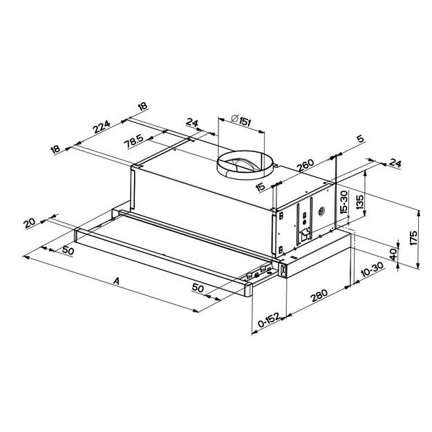 Įmontuojamas gartraukis Faber Flexa NG GLASS BK A60