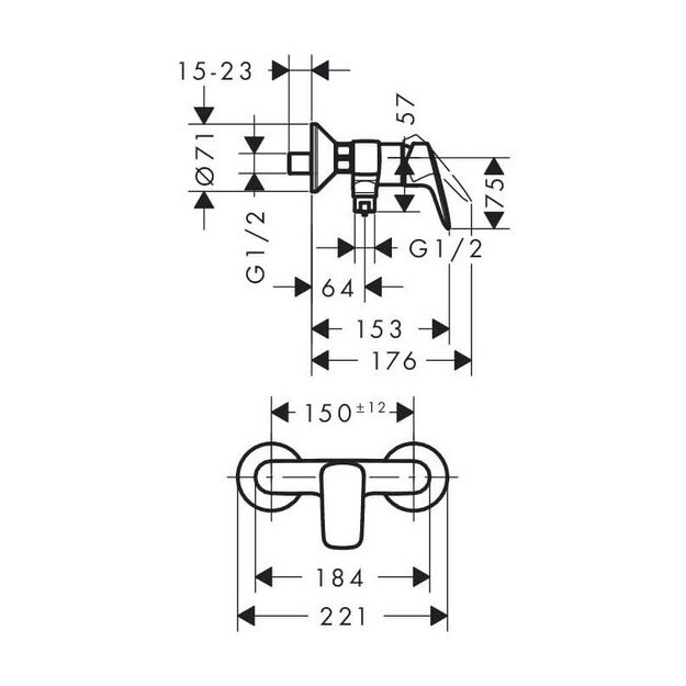 Maišytuvas dušui Hansgrohe Logis, 71600000