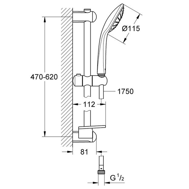 Dušo komplektas GROHE Euphoria Mono 600 (27266001)