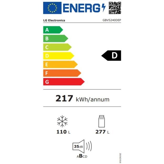 Šaldytuvas LG GBV5240DEP