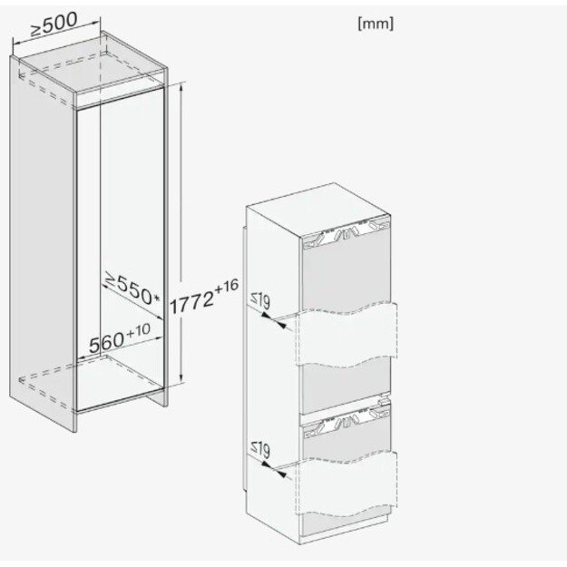 Įmontuojamas šaldytuvas Miele KFN 7795 C, 12445210