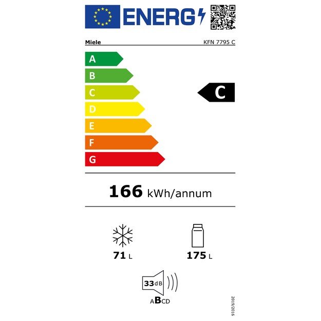 Įmontuojamas šaldytuvas Miele KFN 7795 C, 12445210