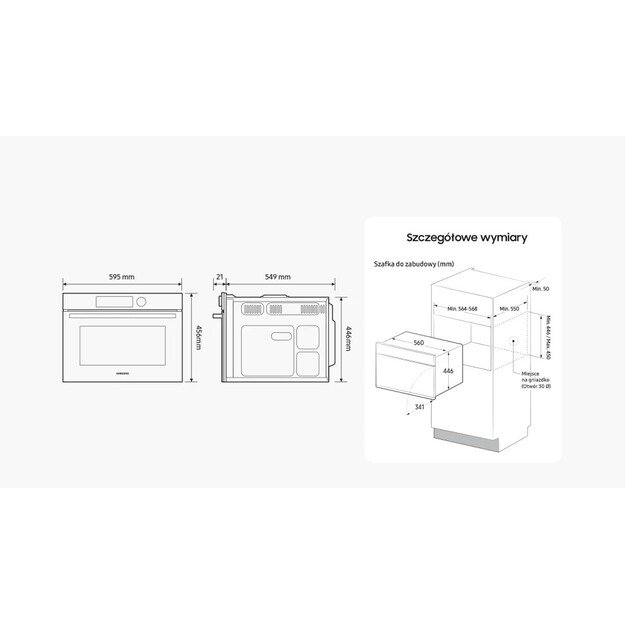 Įmontuojama mikrobangų krosnelė Samsung NQ5B4513GBK