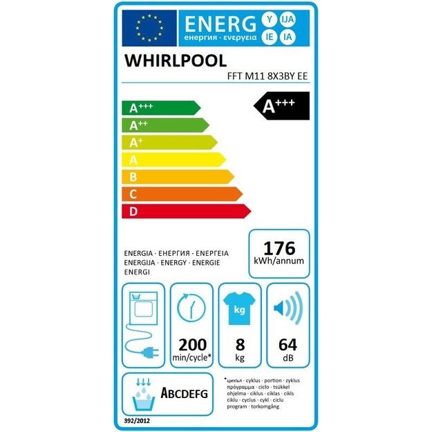 Džiovyklė Whirlpool FFT M11 8X3BY EE