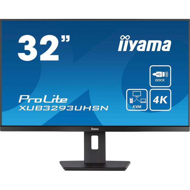 LCD Monitor|IIYAMA|XUB3293UHSN-B5|32 |4K|Panel IPS|3840x2160|16:9|Matte|5 ms|Speakers|Swivel|Height adjustable|Tilt|Colour Black|XUB3293UHSN-B5