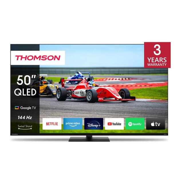 TV Set|THOMSON|50 |4K/Smart|QLED|3840x2160|Wireless LAN|Bluetooth|Google TV|Black|50QG7C14