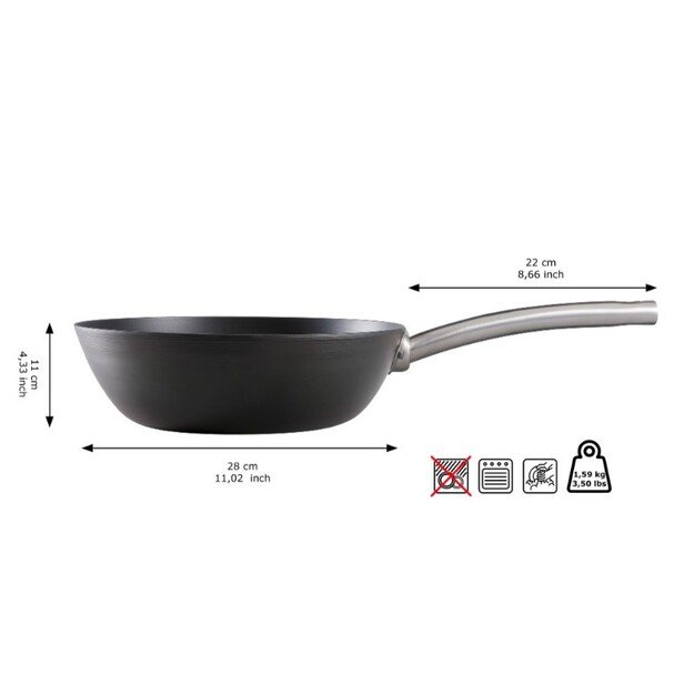 Anglies plieno WOK keptuvė Skottsberg 24/28cm : Keptuvės dydis - 28cm