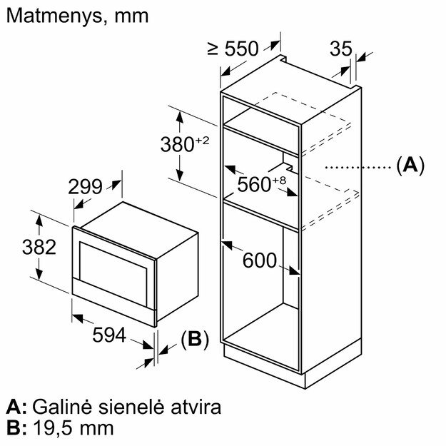 Įmontuojama mikrobangų krosnelė Bosch BFL9221B1