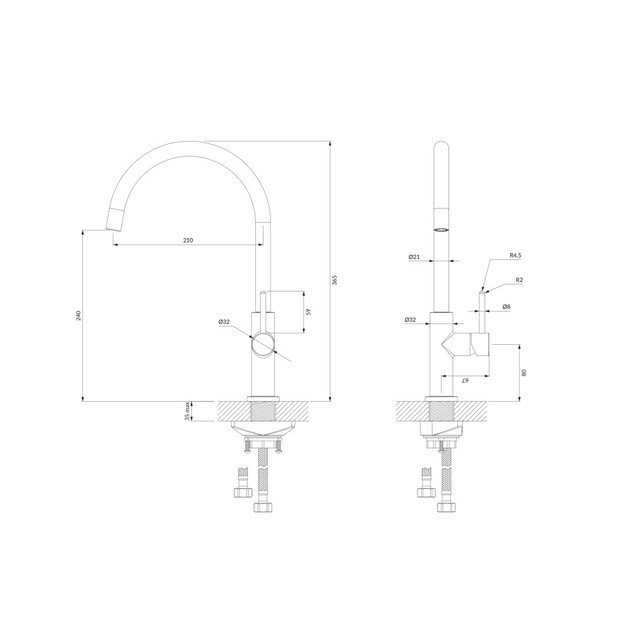 Juodos spalvos virtuvinis maišytuvas OMNIRES Y1251BL 1
