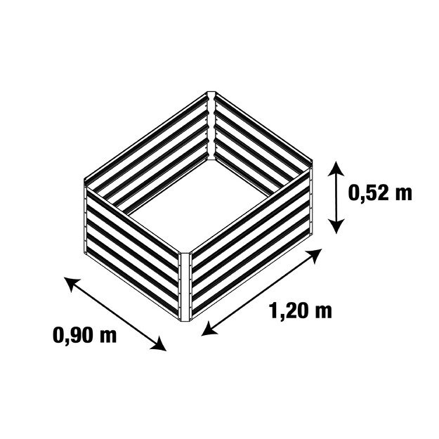 Pakelta lysvė G21 Daisy 63900223, 120 x 90 x 52 cm, metalinė, antracitas 2