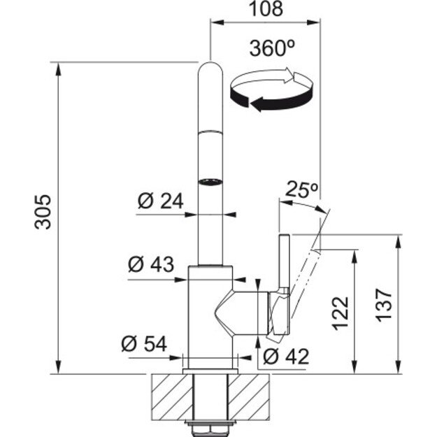 Plautuvės maišytuvas su ištraukiama žarna Franke LINA,115.0728.477 3