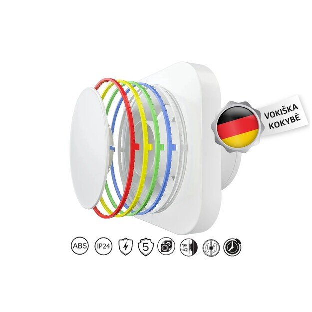 Vonios kambario ventiliatorius Vlano MOON 125 T (su laikmačiu) 125 mm 1