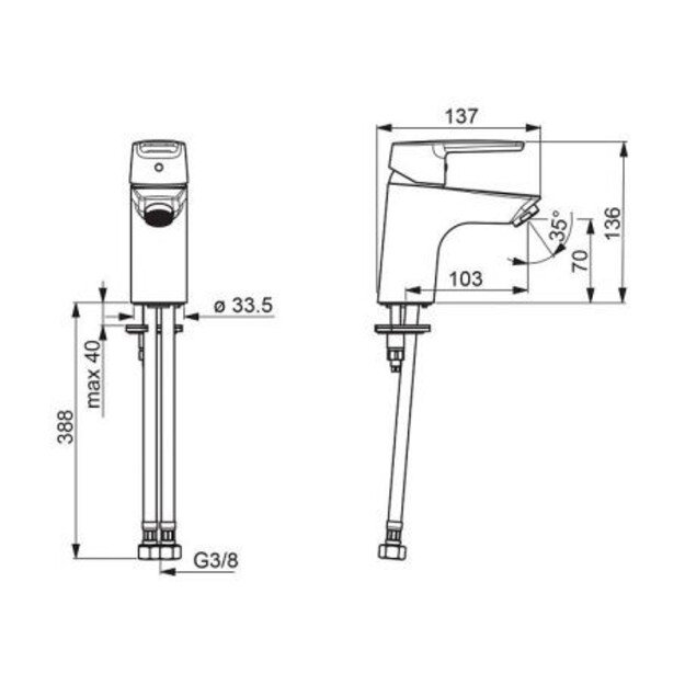Praustuvo maišytuvas Oras Saga 3910F 1