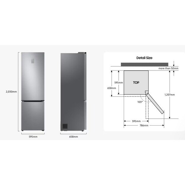 Šaldytuvas Samsung RB34C675EBN/EF 2