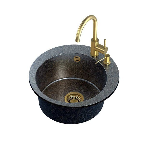 Virtuvės plautuvė su dozatoriumi ir maišytuvu Quadron ART JAMES 210, ART5151G1BP_3323502_PVDBSG1_D,