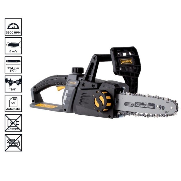 Akumuliatorinis grandininis pjūklas Grunder GY2191, 25 cm, be akumuliatoriaus 2