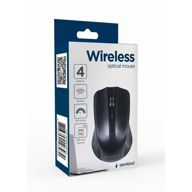 MOUSE USB OPTICAL WRL/BLACK MUSW-4B-04 GEMBIRD