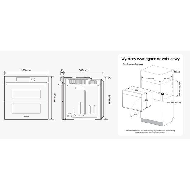 Įmontuojama dviguba orkaitė Samsung NV7B5745PAK 1