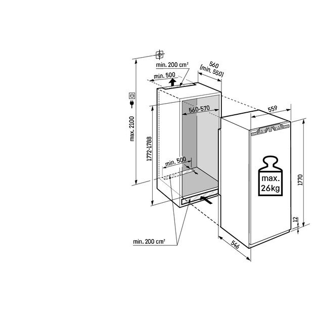Įmontuojamas šaldiklis Liebherr SIFNe 5108 Pure NoFrost 2
