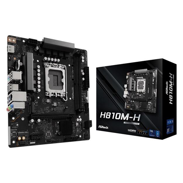 Mainboard|ASROCK|Intel H810|LGA1851|Micro-ATX|Memory DDR5|Memory slots 2|H810M-H