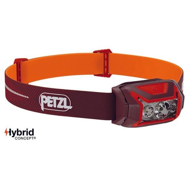 Prožektorius ant galvos Petzl ACTIK CORE, E065AB02, raudonas