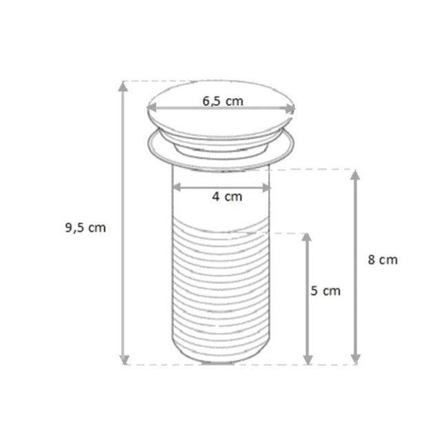 Dugno vožtuvas Mexen Click clack, 79910-50, aukso 1