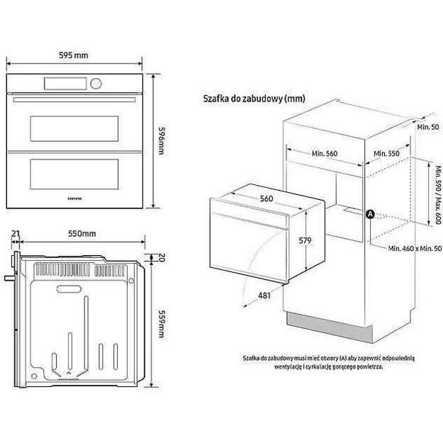 Įmontuojama orkaitė Samsung NV7B41201AK/U3 1
