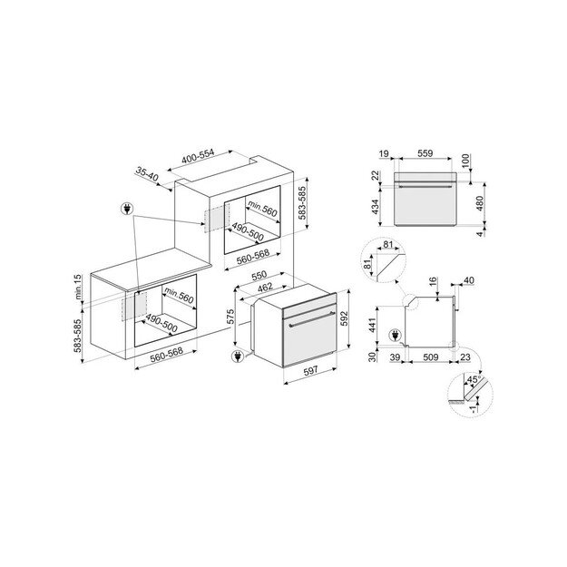 Retro stiliaus įmontuojama orkaitė Smeg SF68C1PO 2
